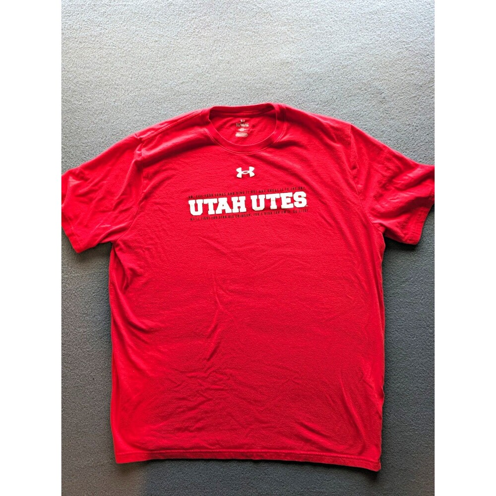 Under Armour Utah Utes Men's XL Loose Red Short Sleeve NCAA T-Shirt